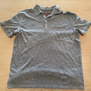 7 For All Mankind Men’s Gray Short Sleeve Pocket Polo Medium